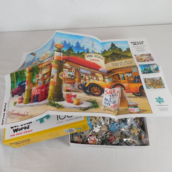 Buffalo Games Jigsaw Puzzle Cartoon World Pine Road Service 1000 Piece Complete - Picture 6 of 8